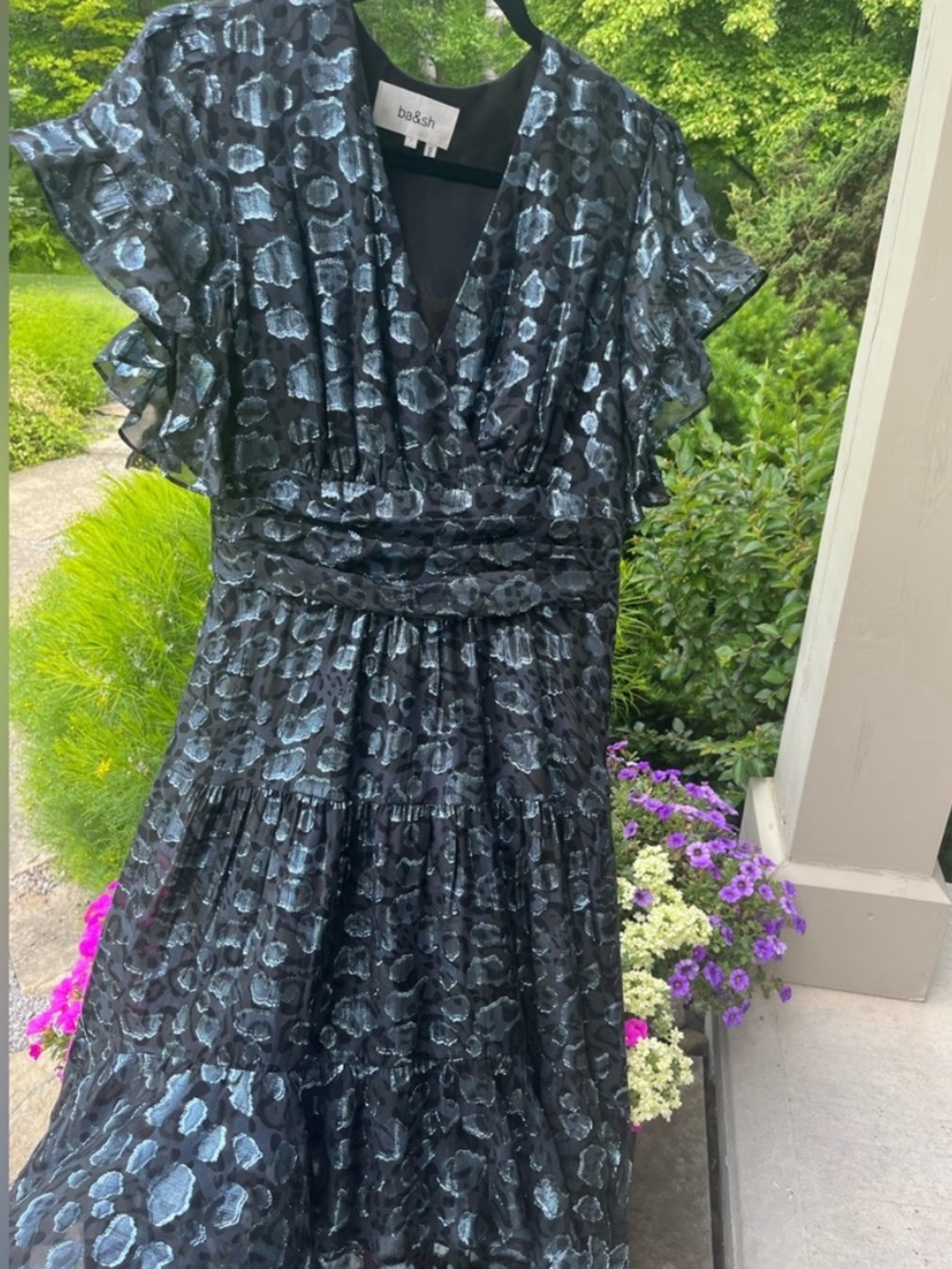 NWT BA&SH Grace Metallic Jacquard Dress Size Small - Picture 3 of 16